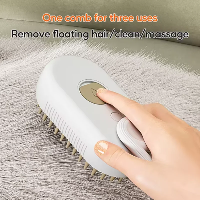 Pet Spray Steam Brush, Folding Rotatable,  Hair Removal Brush Comb