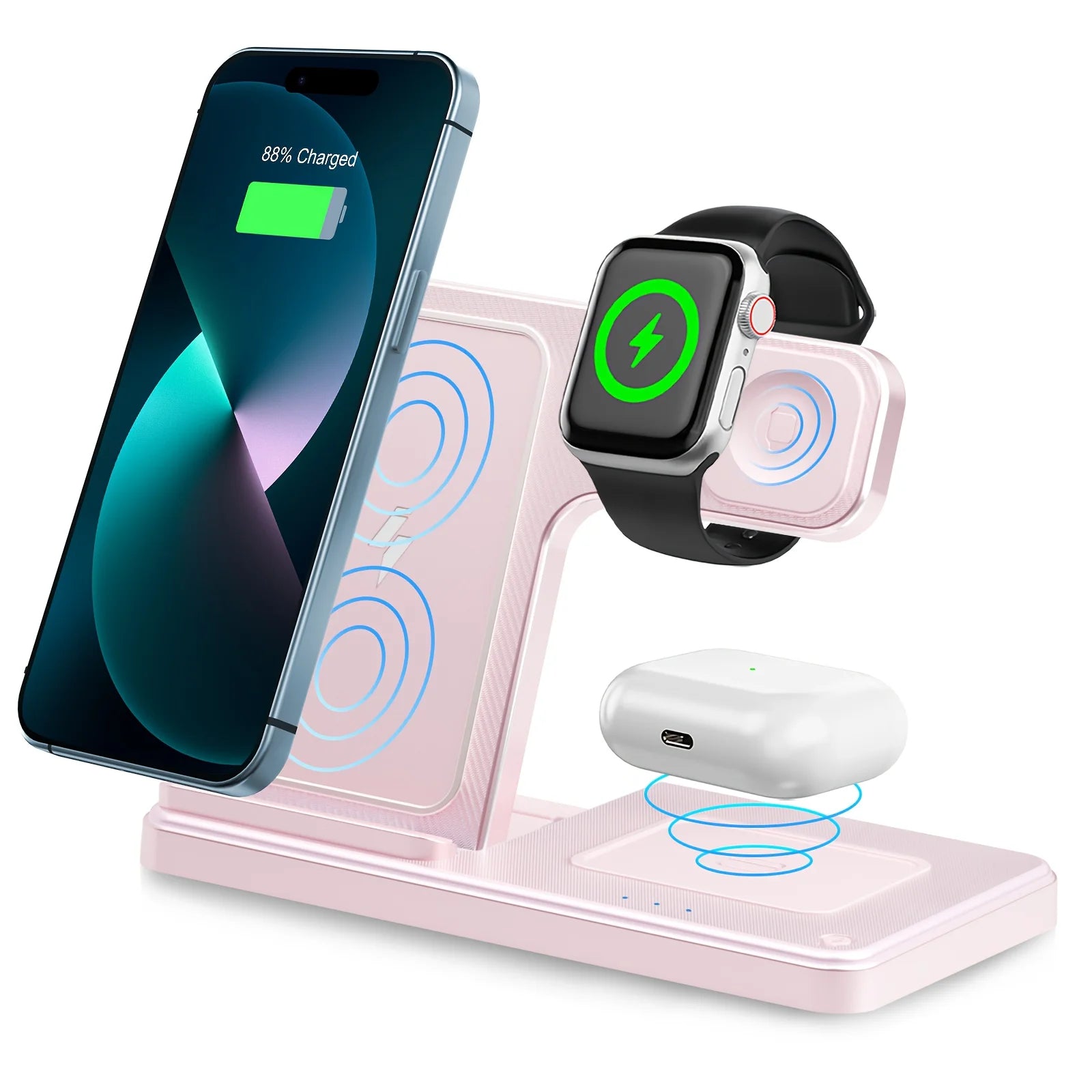 3 In 1 Fast Charging Dock Station  for iPhone, Apple Watch,  Airpods.