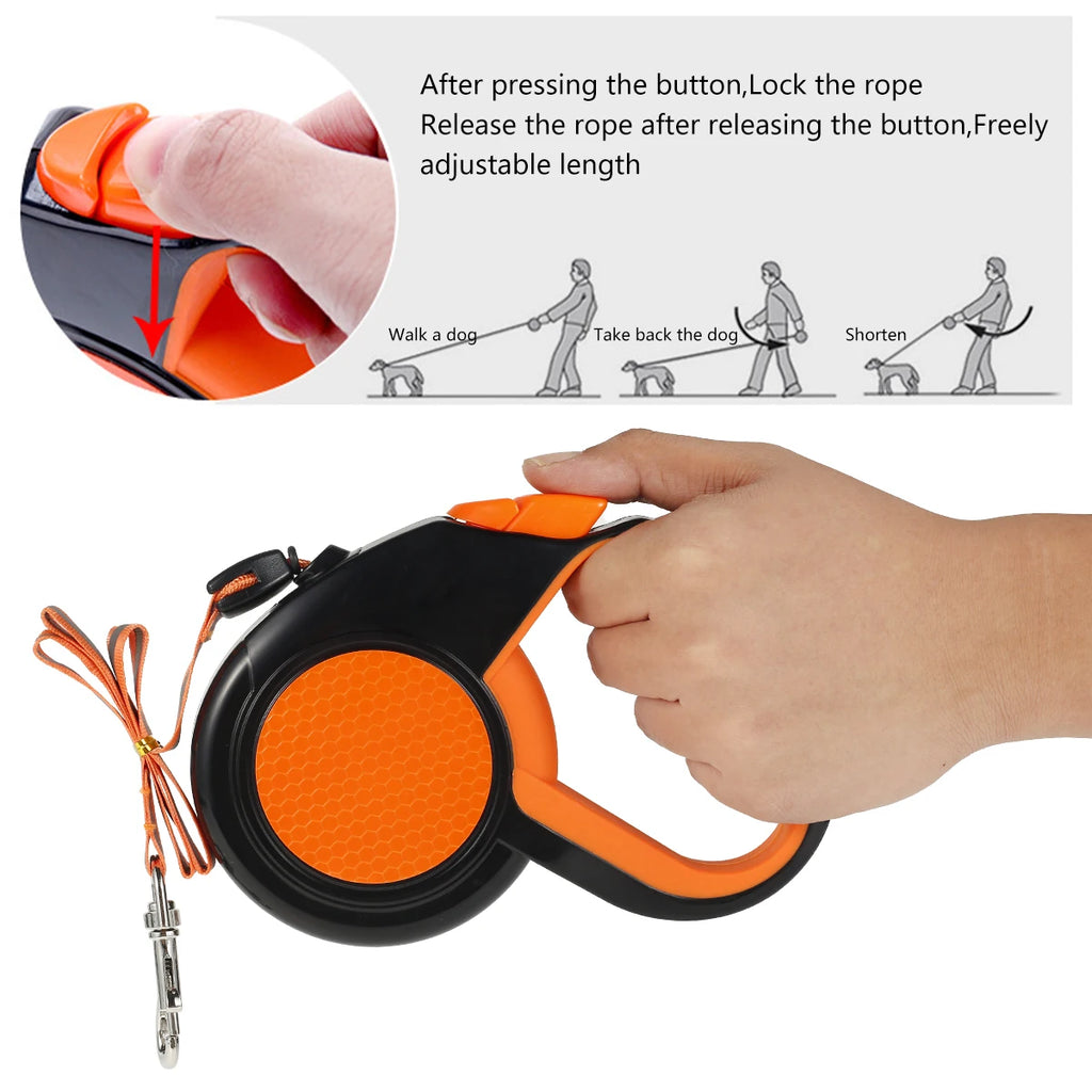 8M Retractable Heavy Duty Dog Leash, with Strong Reflective Tape,  Non-Slip Handle for Small Medium Large Dogs