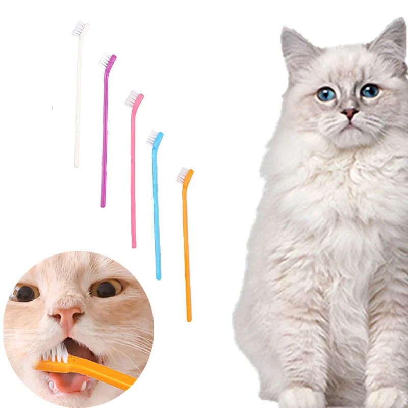Vet Recommended Dog Toothbrush - Micro Head Teeth Cleaning Tool for Small Mouth Dogs Cats, 360° Gum Care Pet Dental Kit