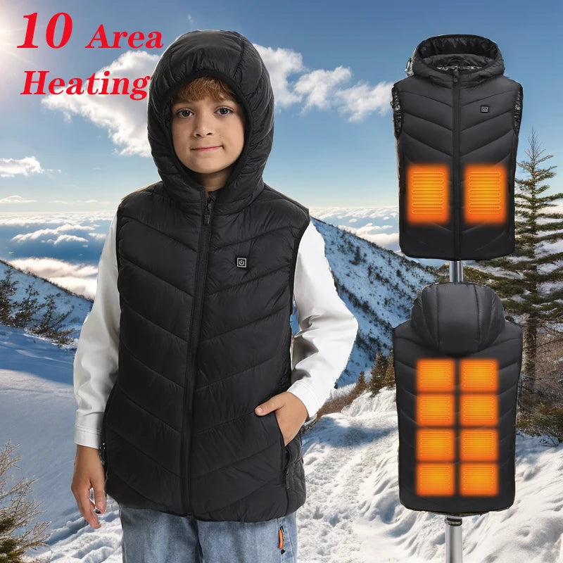 Children Heated Vest Hooded
