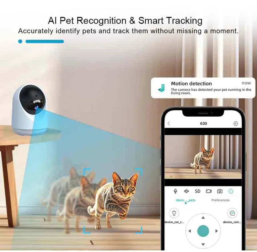 SmarT Pet Camera and  Teasing Automatic Cat Laser Toy / Indoor Smart Interactive Adjustable Mode