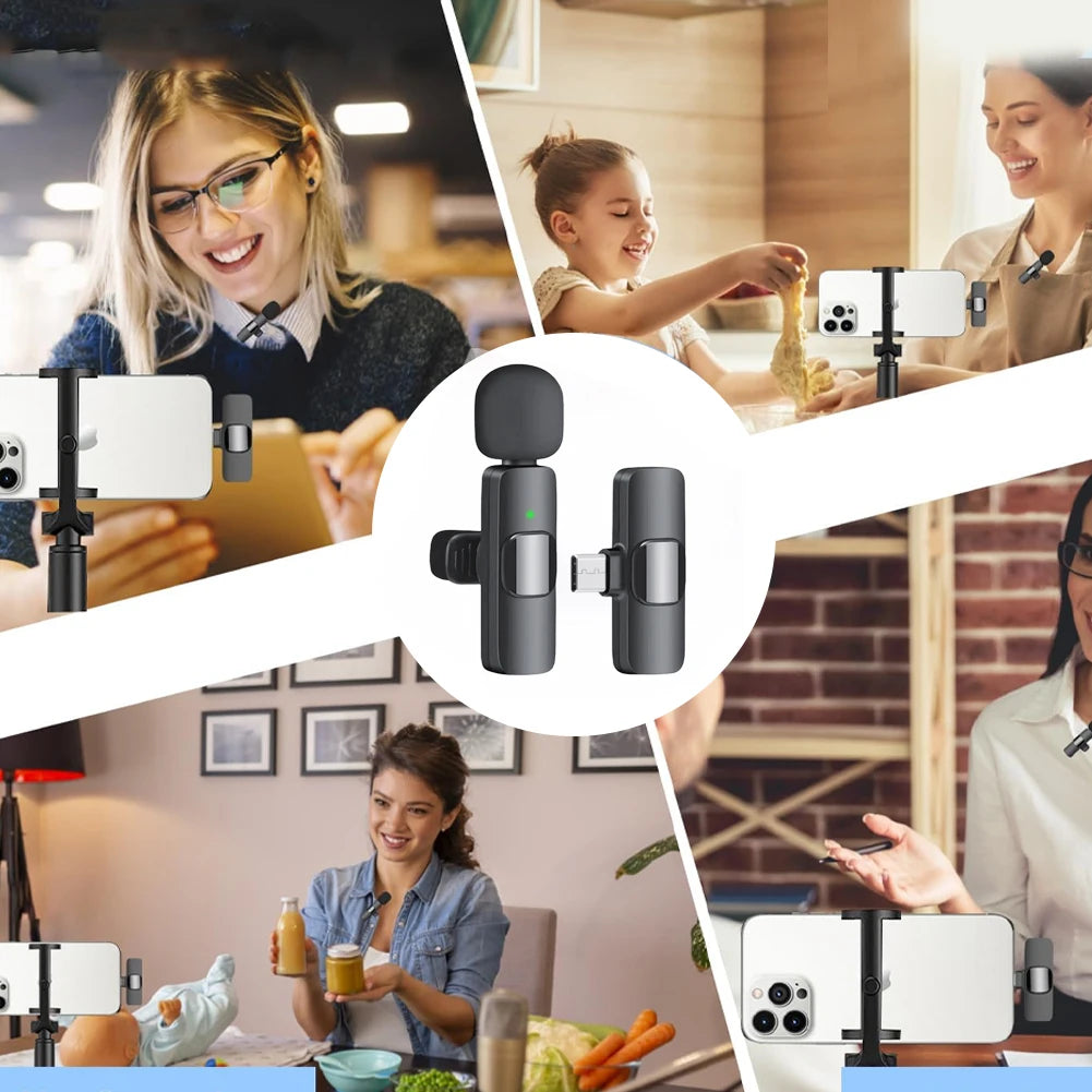 Wireless Microphone Audio Recording for iPhone Android Live