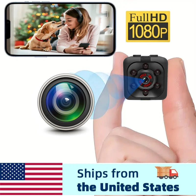 Mini Camera 1080P, Full HD with Night Vision, Motion Activation for Indoor / Outdoor