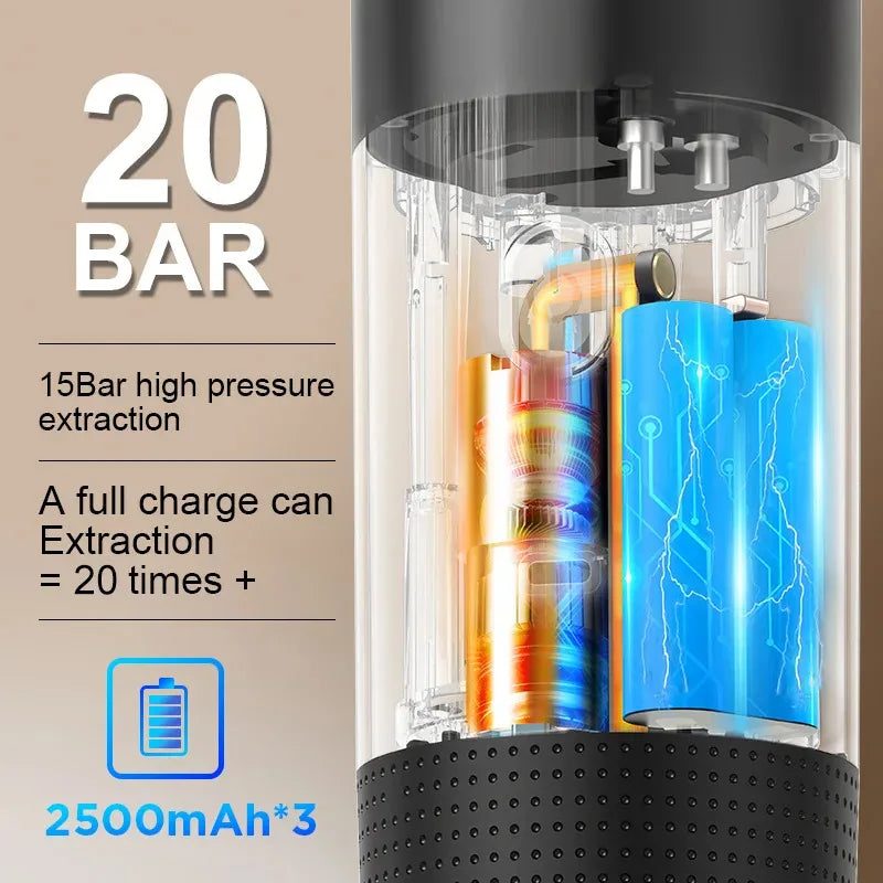 Portable Wireless Espresso Coffee Machine Autoheating.