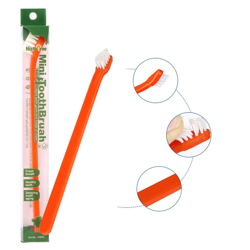 Vet Recommended Dog Toothbrush - Micro Head Teeth Cleaning Tool for Small Mouth Dogs Cats, 360° Gum Care Pet Dental Kit