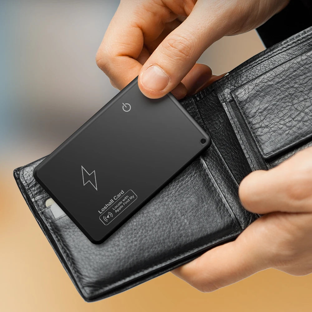 Wallet Smart Tracker Card, works with Apple Find My App.