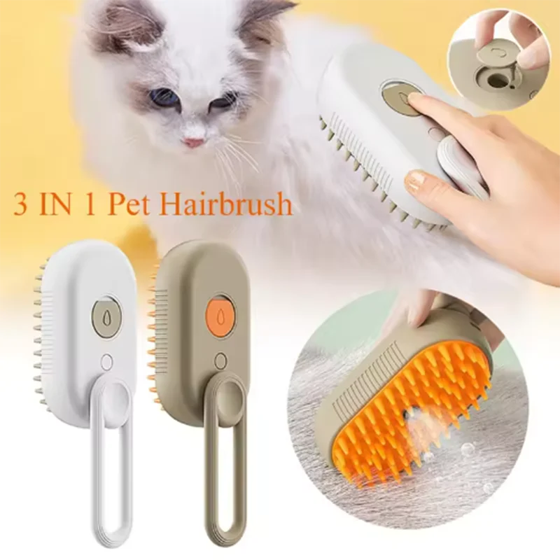 Pet Spray Steam Brush, Folding Rotatable,  Hair Removal Brush Comb