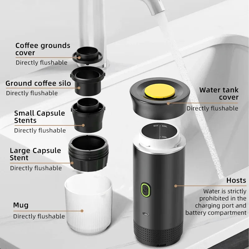 Portable Wireless Espresso Coffee Machine Autoheating.