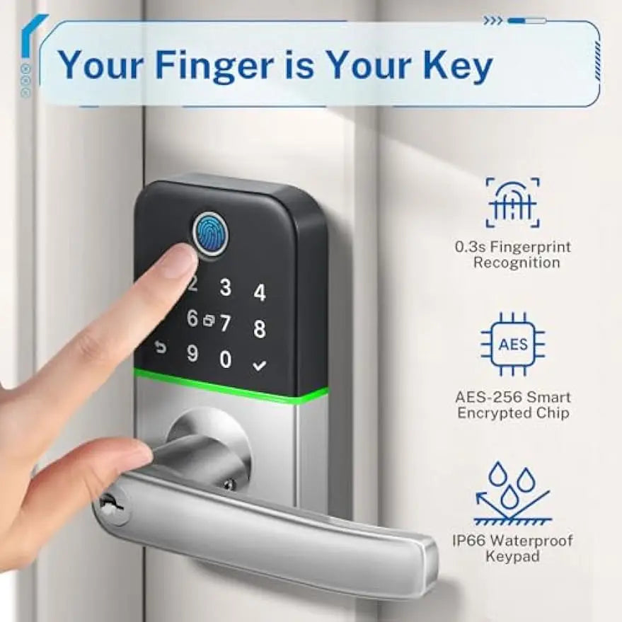 Smart Keypad Door Lock with Handle,  Keyless Entry.