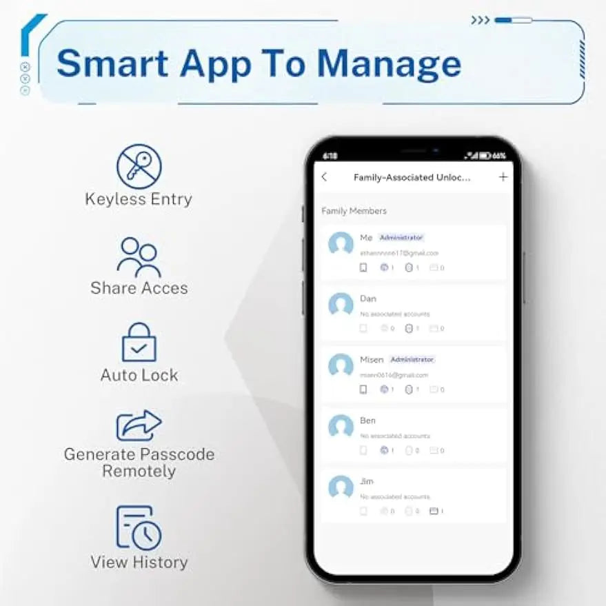 Smart Keypad Door Lock with Handle,  Keyless Entry.