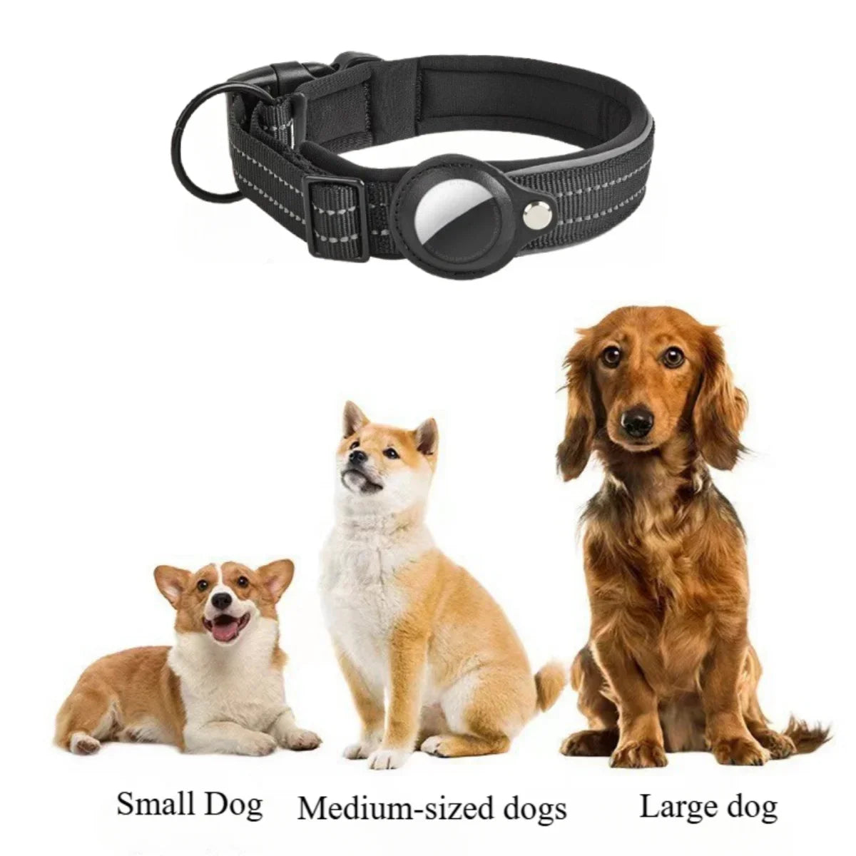 AirTag holder Dog Collar,  Reflective  for Small Medium Large Dogs