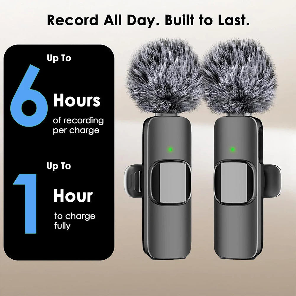 Wireless Microphone Audio Recording for iPhone Android Live