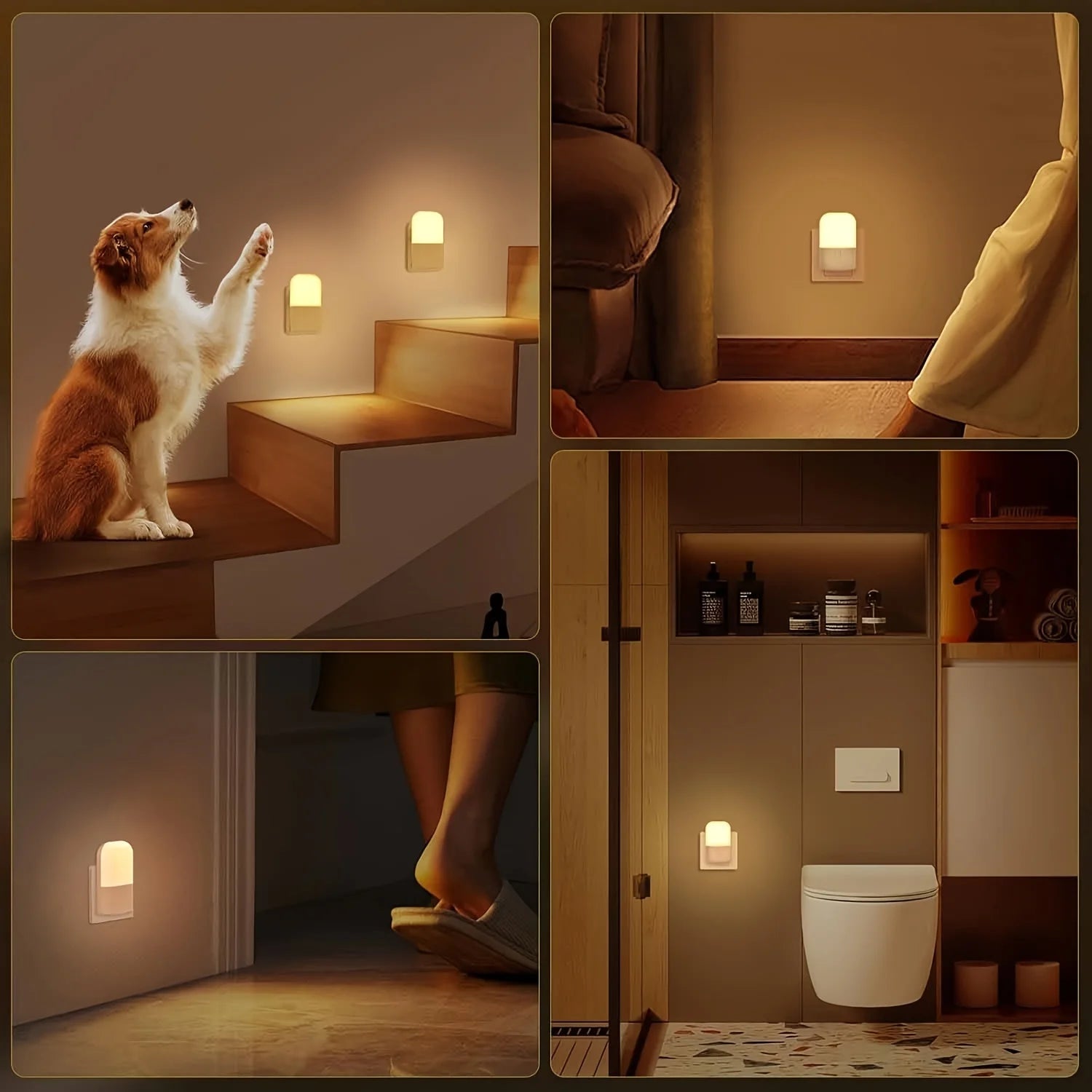 Smart LED Night Light, Plug-In Wall Sconce.