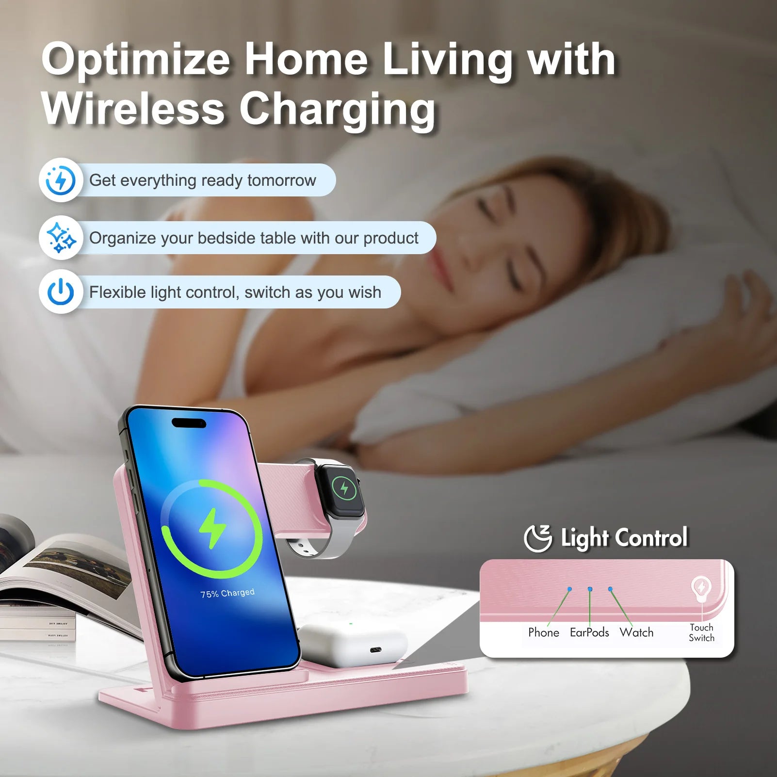 3 In 1 Fast Charging Dock Station  for iPhone, Apple Watch,  Airpods.