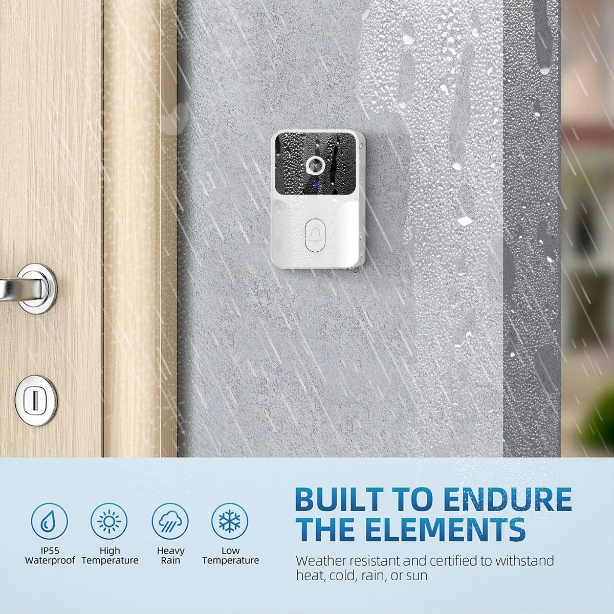 Smart Video Doorbell Camera, Night Vision, Voice Change, 2-Way Audio.