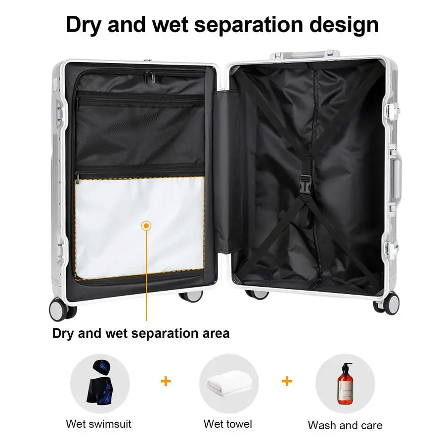 CarryOn Luggage, Aviation Certified, Polycarbonate Aluminum Hardshell, Expandable  with Spinner Wheels,