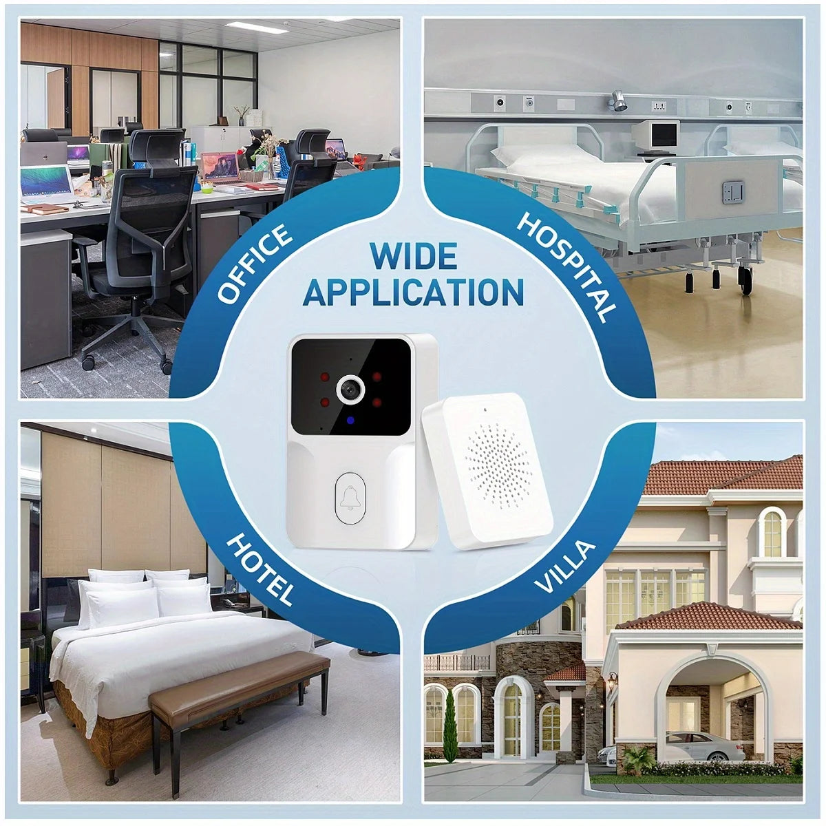 Smart Video Doorbell Camera, Night Vision, Voice Change, 2-Way Audio.