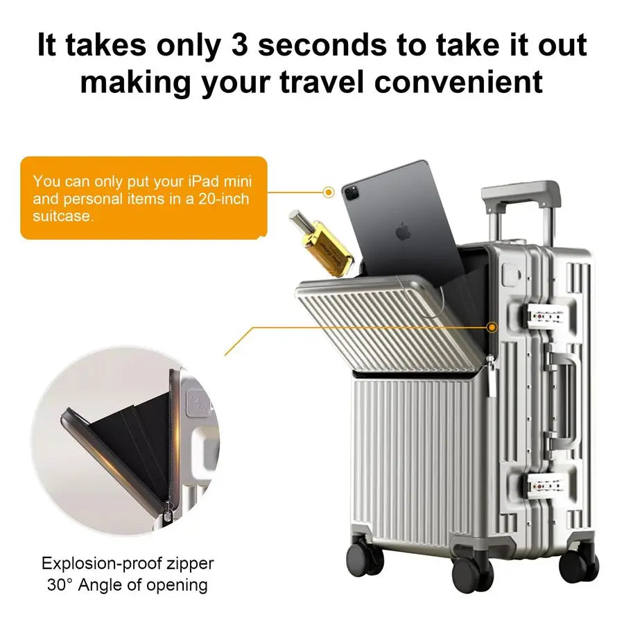 CarryOn Luggage, Aviation Certified, Polycarbonate Aluminum Hardshell, Expandable  with Spinner Wheels,