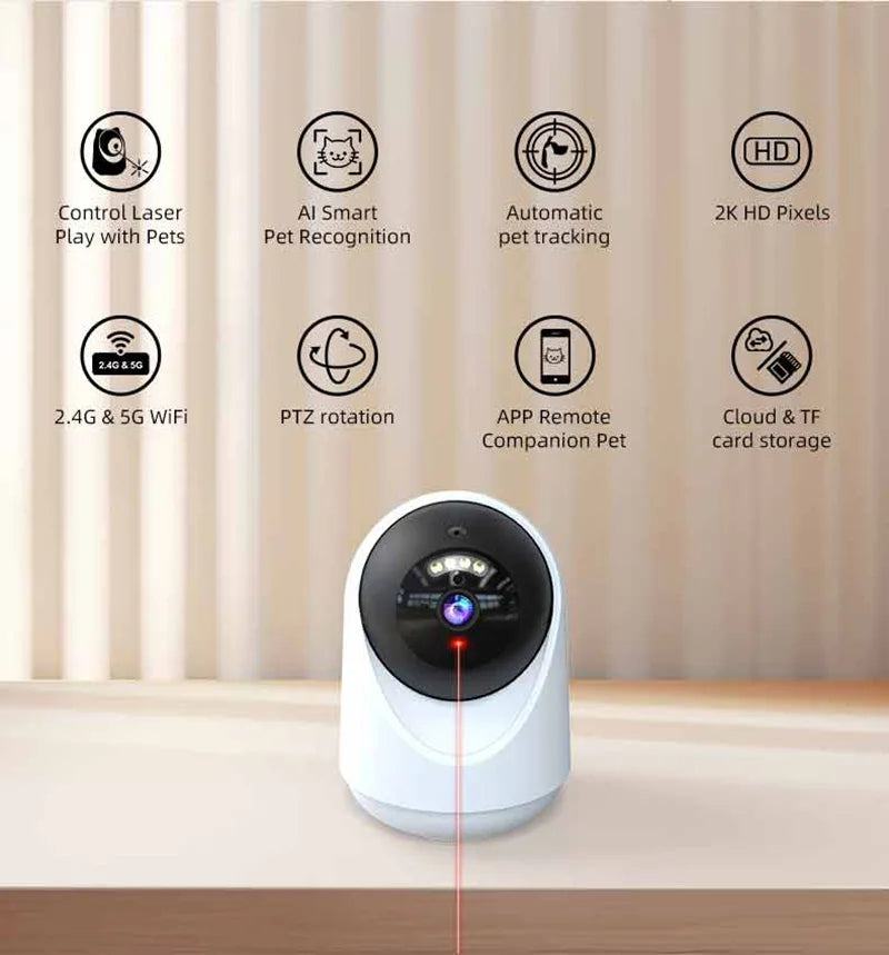 SmarT Pet Camera and  Teasing Automatic Cat Laser Toy / Indoor Smart Interactive Adjustable Mode