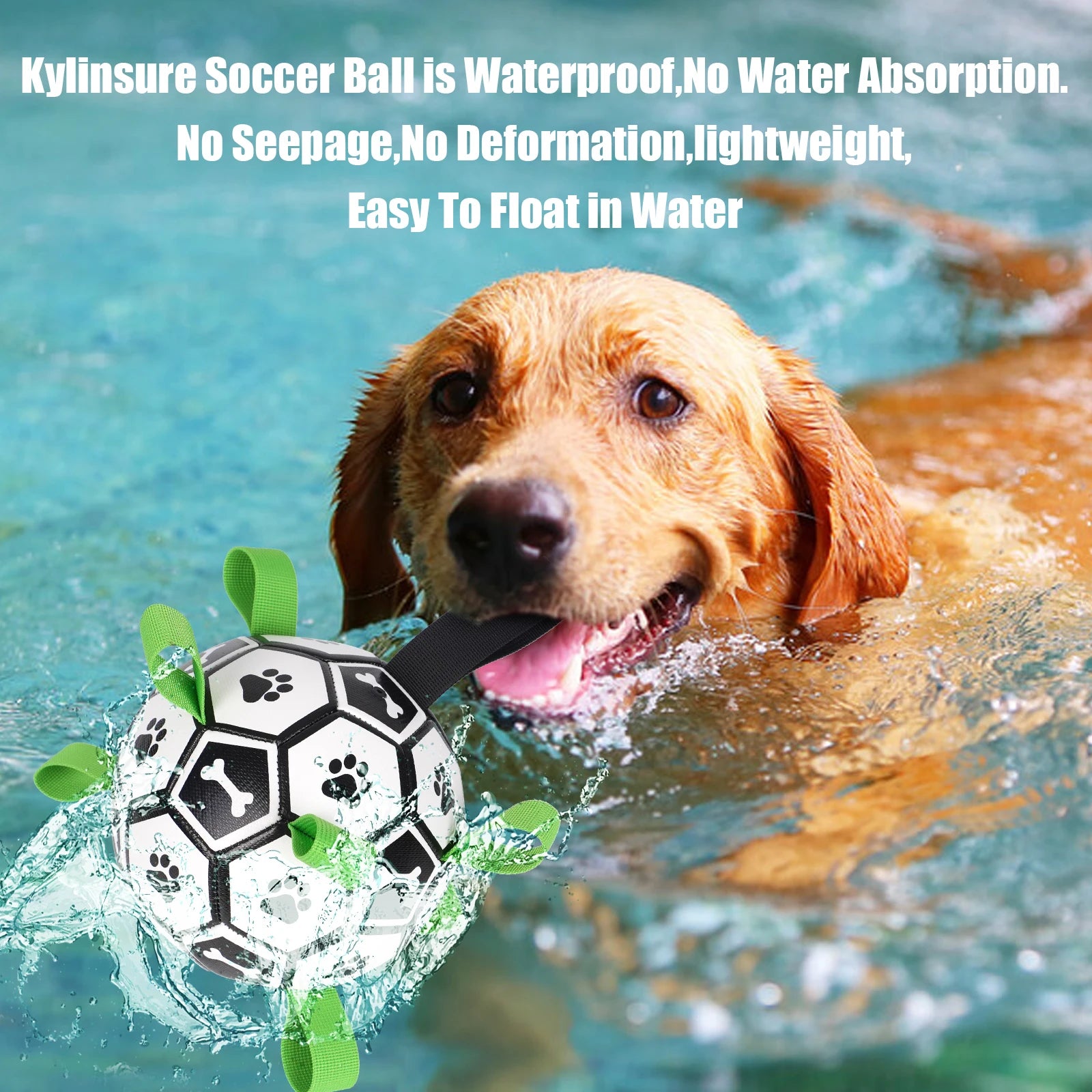 Dog Toy Soccer Ball with Straps