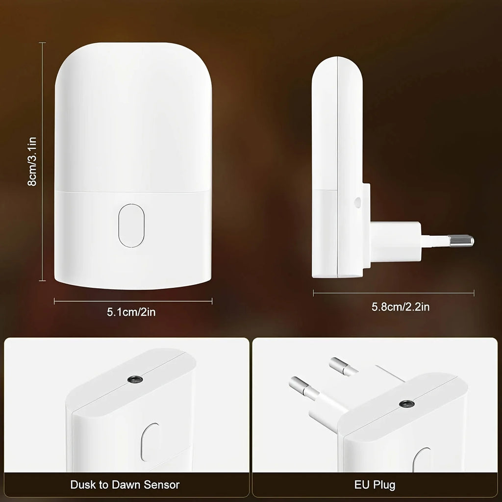 Smart LED Night Light, Plug-In Wall Sconce.