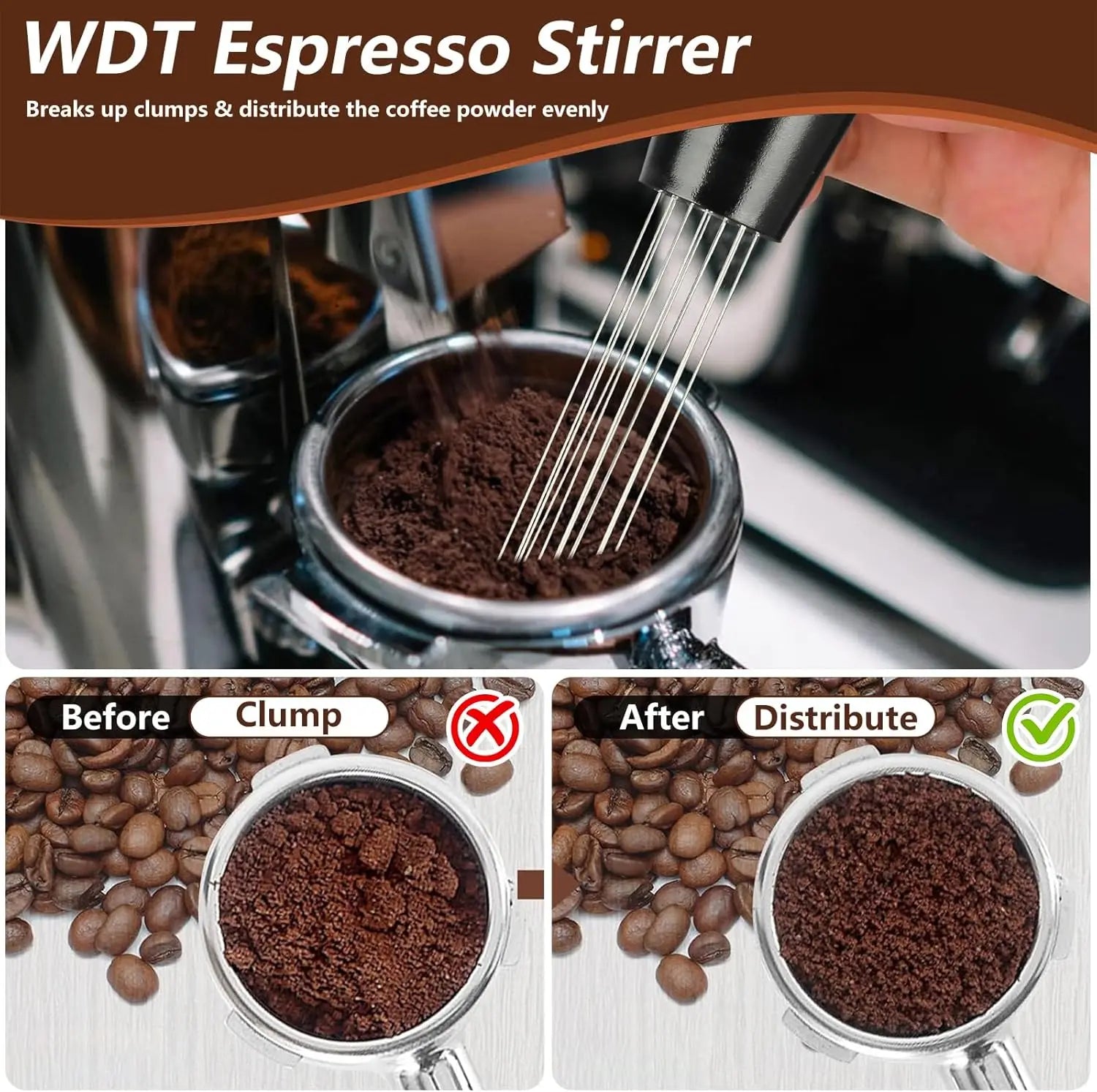 7-Piece Espresso Accessories Kit with 51mm Tamper, WDT Tool, Tamping Station, Dosing Funnel, Brush, Puck Screen