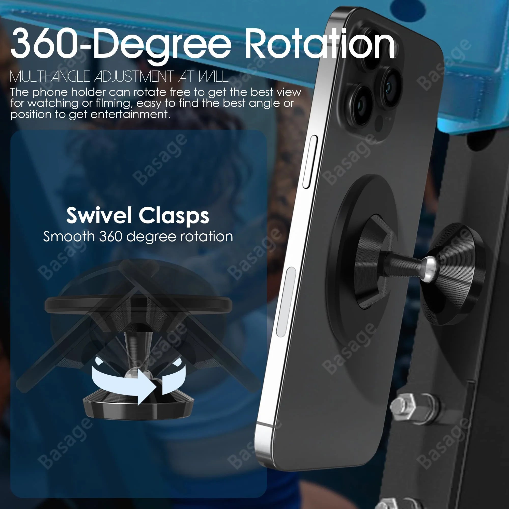 Magnetic  Double-sided  Phone holder. Ideal for Gym Machines.