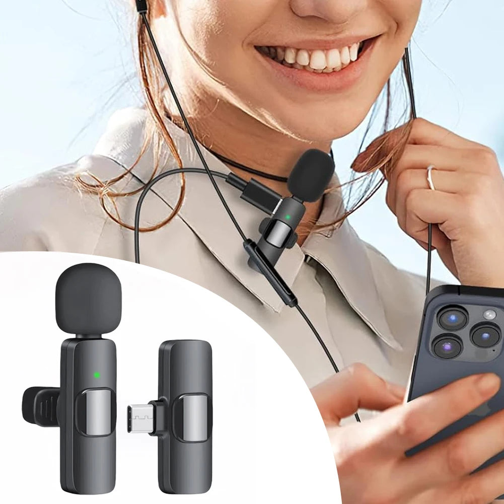 Wireless Microphone Audio Recording for iPhone Android Live