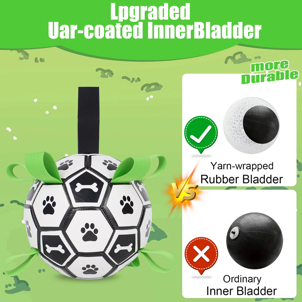 Dog Toy Soccer Ball with Straps