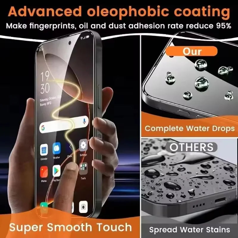3Pcs Oleophobic Coating Dust Free Easy Installation Screen Protector for IPhone 17 16 15 14 13 Pro Max Plus Air 16E HD Glass