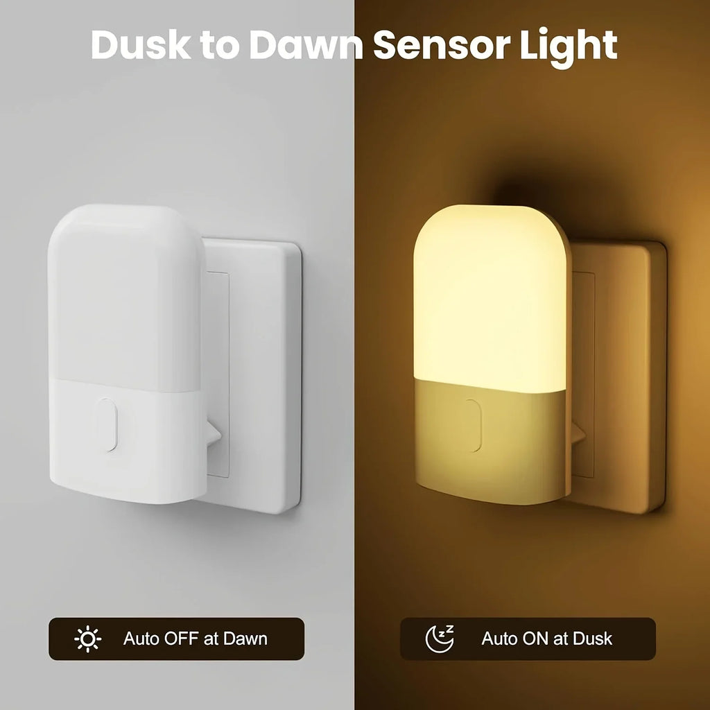 Smart LED Night Light, Plug-In Wall Sconce.