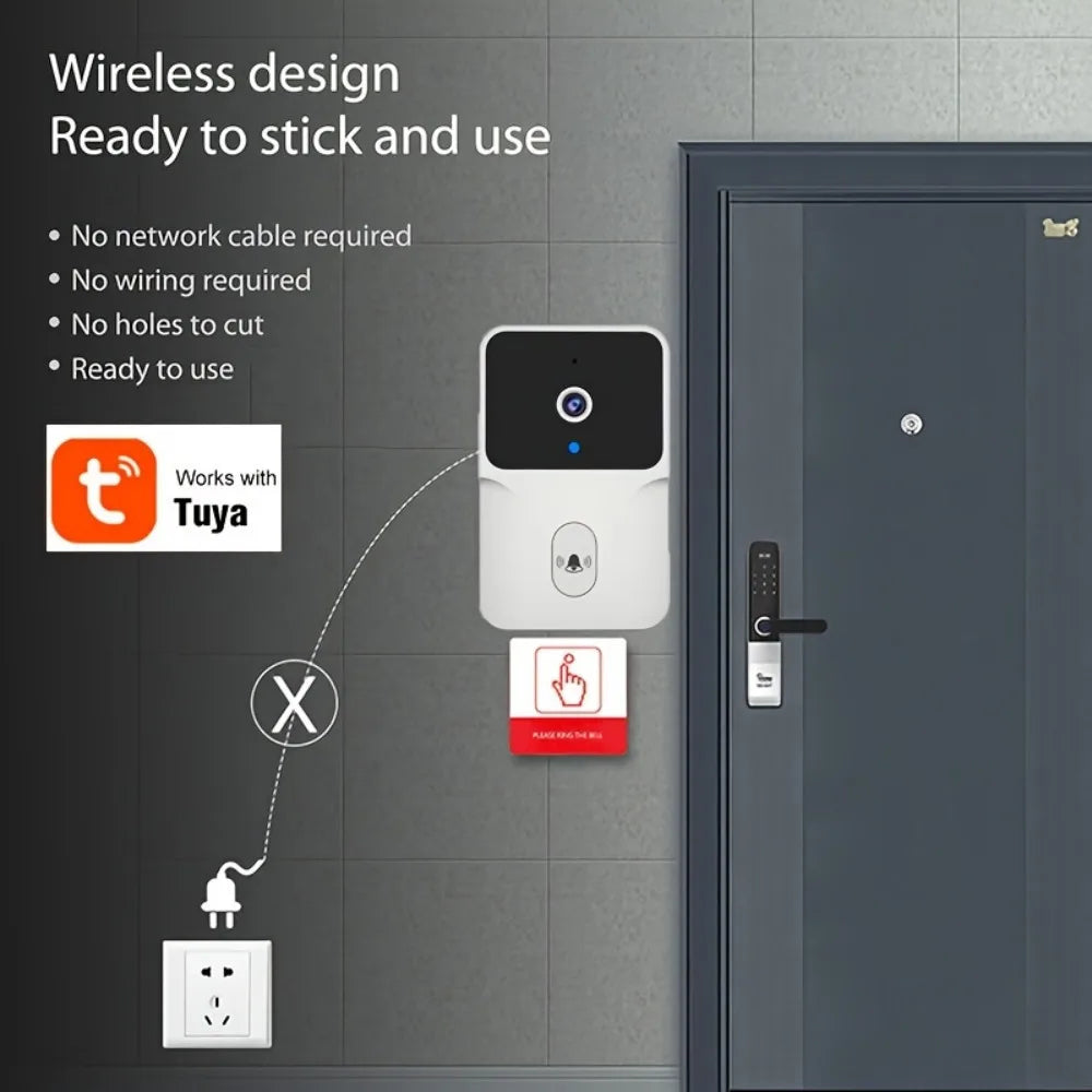 Smart Video Doorbell Camera, Night Vision, Voice Change, 2-Way Audio.