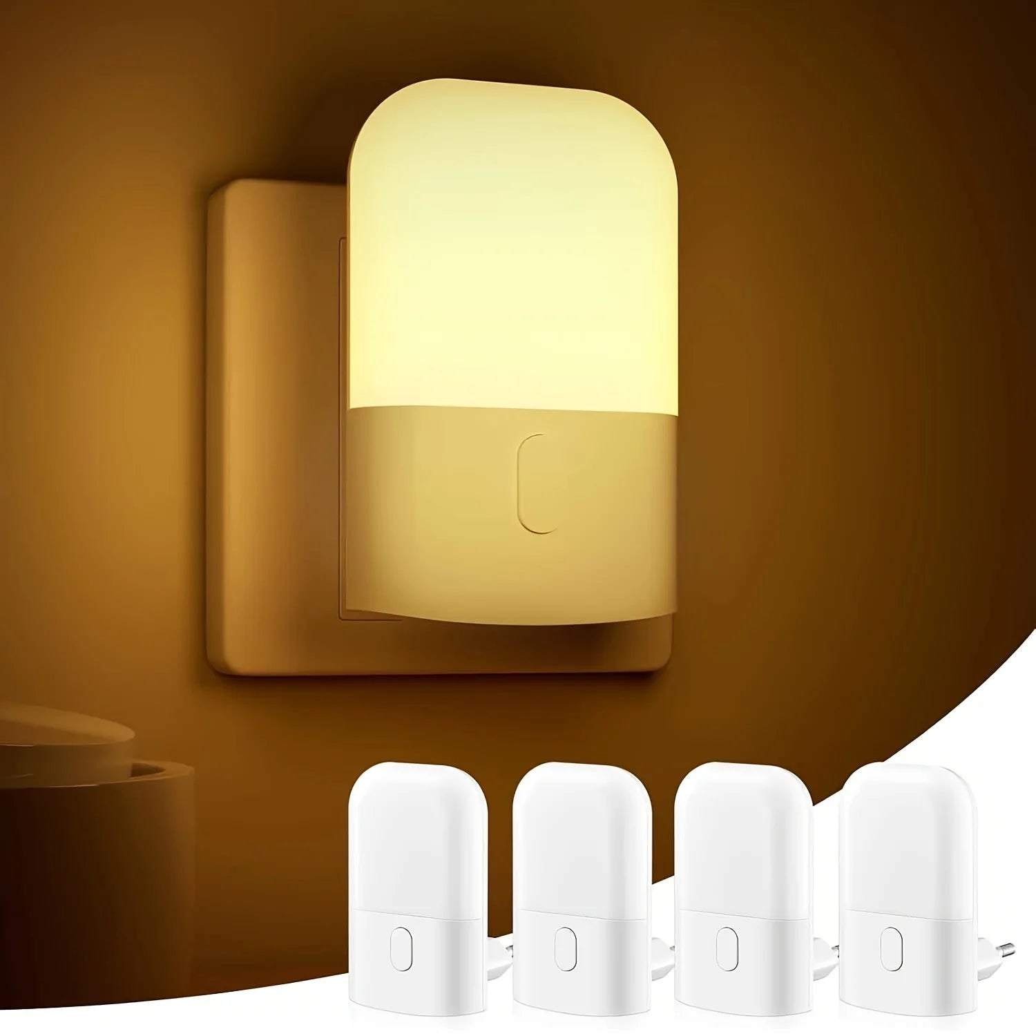 Smart LED Night Light, Plug-In Wall Sconce.