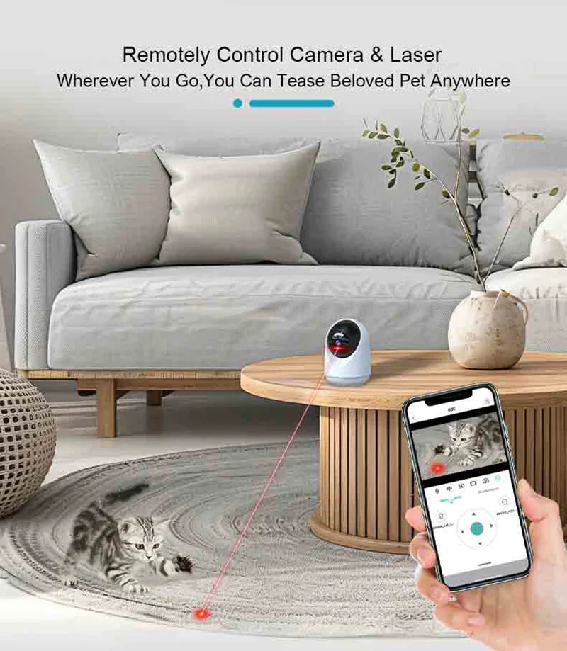 SmarT Pet Camera and  Teasing Automatic Cat Laser Toy / Indoor Smart Interactive Adjustable Mode