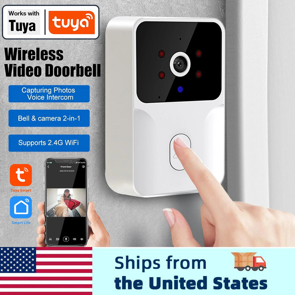 Smart Video Doorbell Camera, Night Vision, Voice Change, 2-Way Audio.