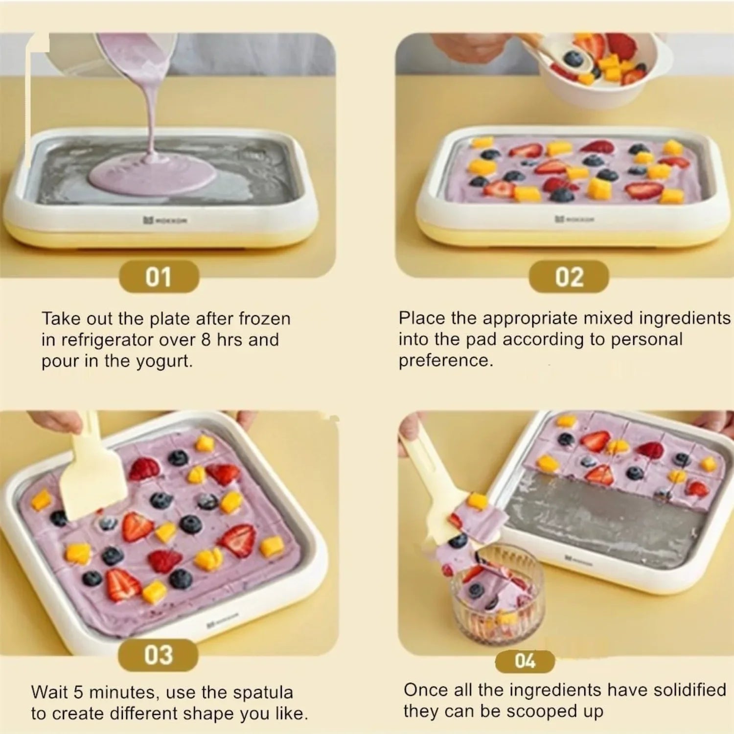 Ice Cream Maker Cold Roller Pan Plate.