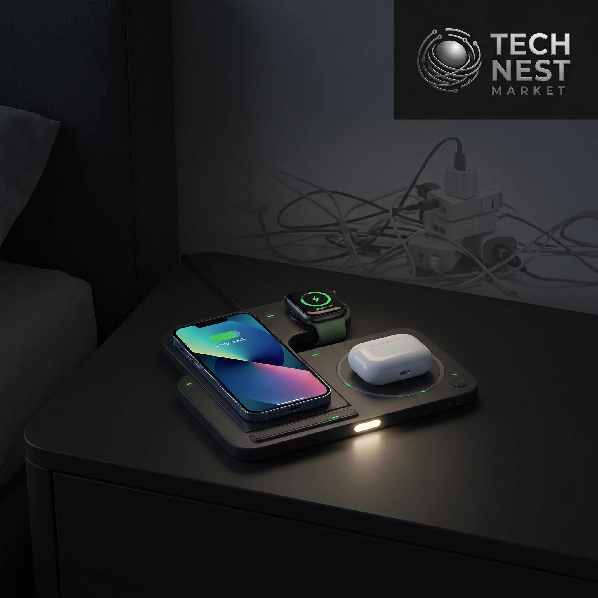 3 in 1 Fast Charging station, Foldable, for IPhone, Apple Watch,  Airpods