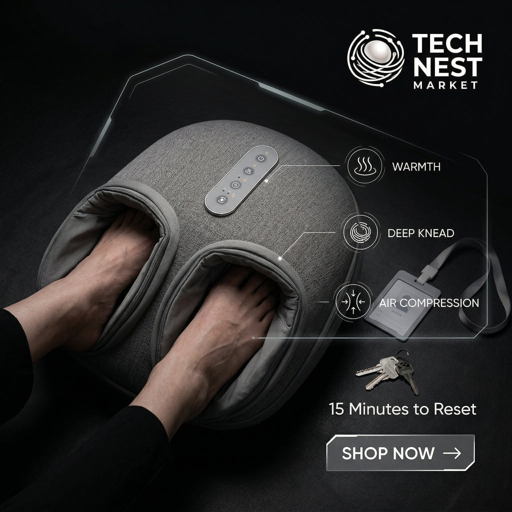 Foot Massager with Heating Therapy. Deep Kneading Roller for Pain Relief.
