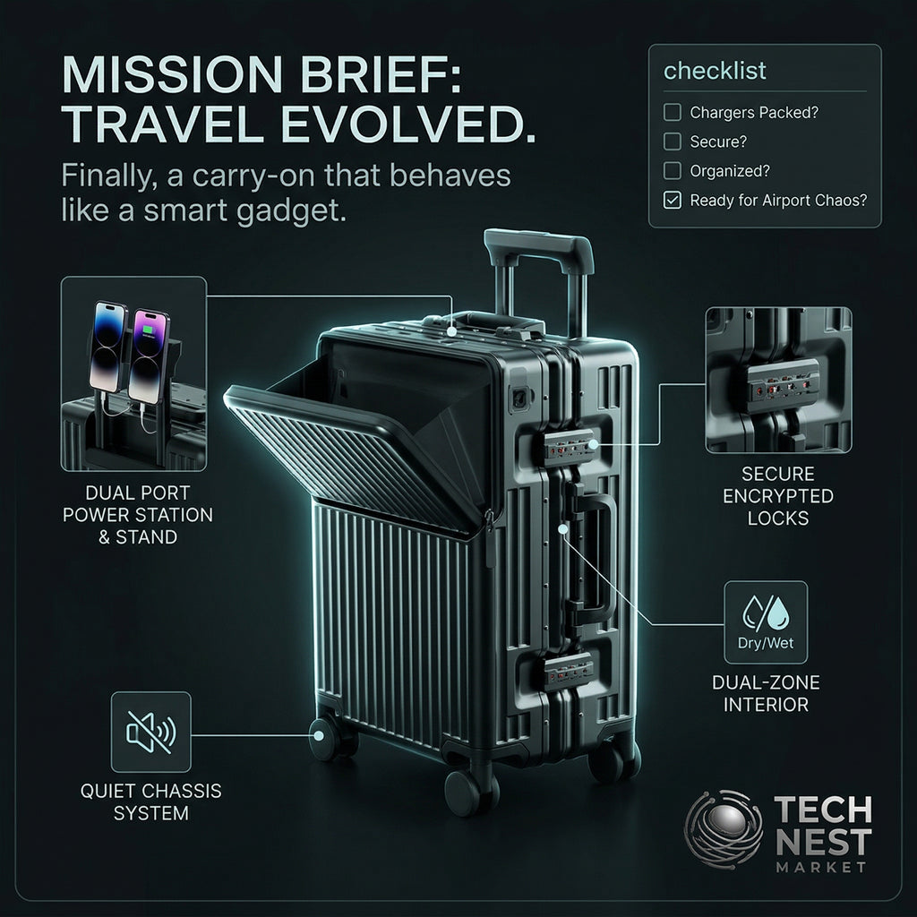 CarryOn Luggage, Aviation Certified, Polycarbonate Aluminum Hardshell, Expandable  with Spinner Wheels,