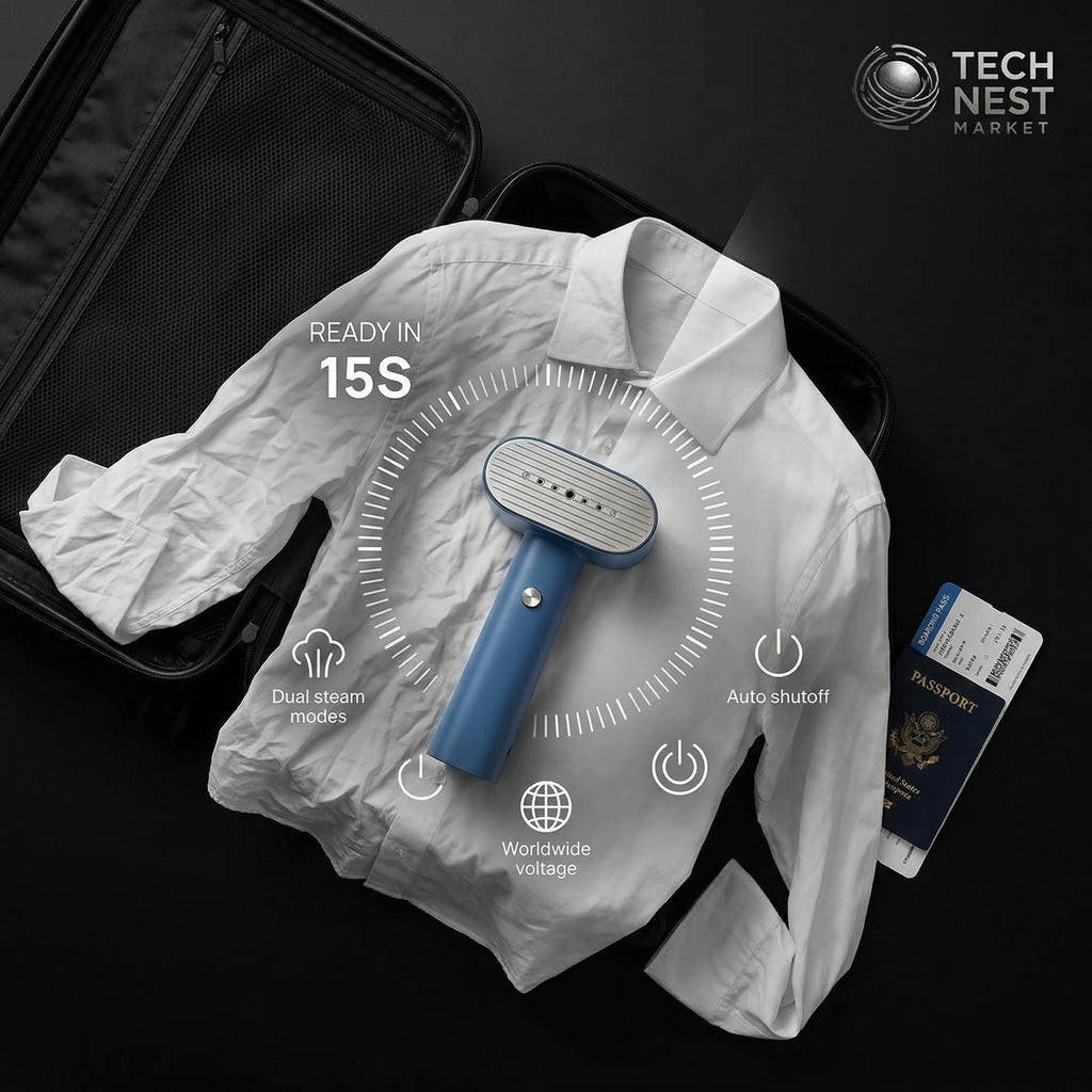 Smart Handheld Steamer, Lightweight, Easy Wrinkle Remover, Auto Shut-Off, Travel & Home Use