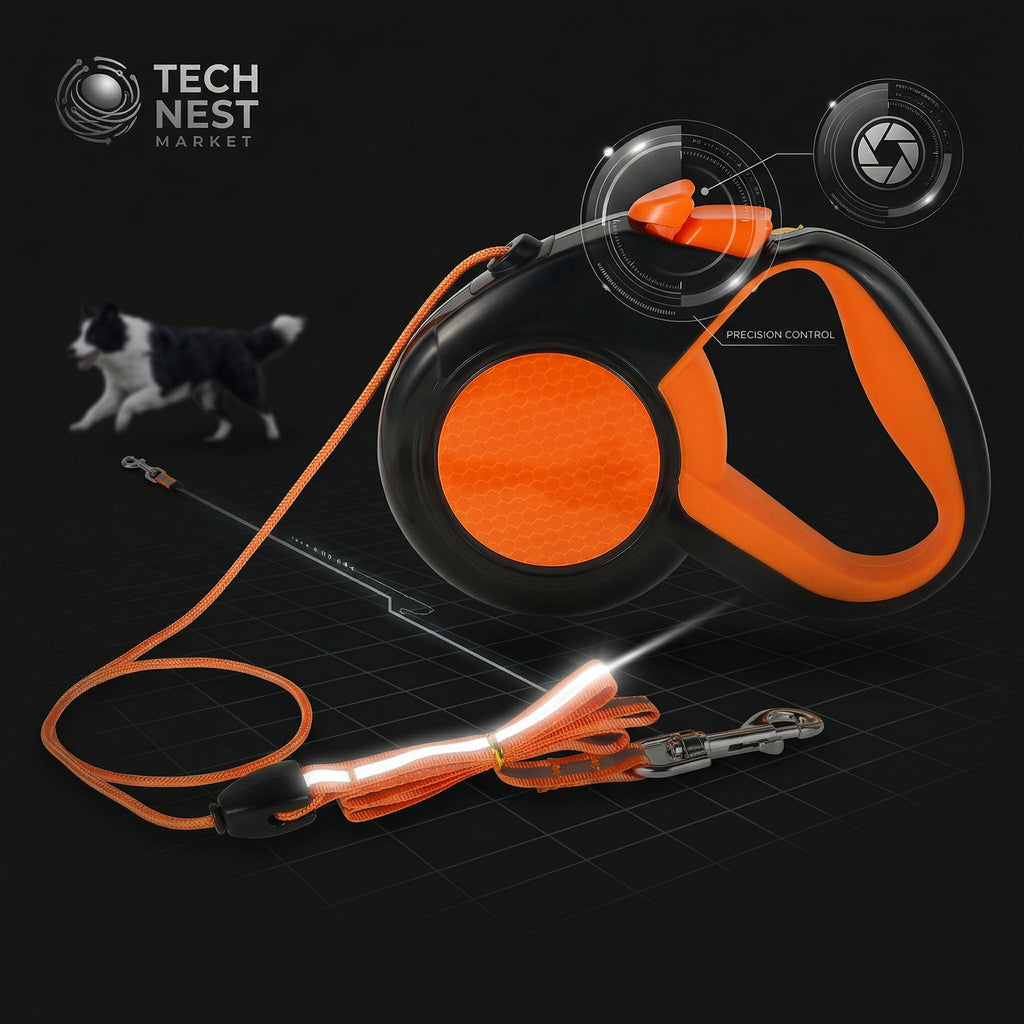 8M Retractable Heavy Duty Dog Leash, with Strong Reflective Tape,  Non-Slip Handle for Small Medium Large Dogs