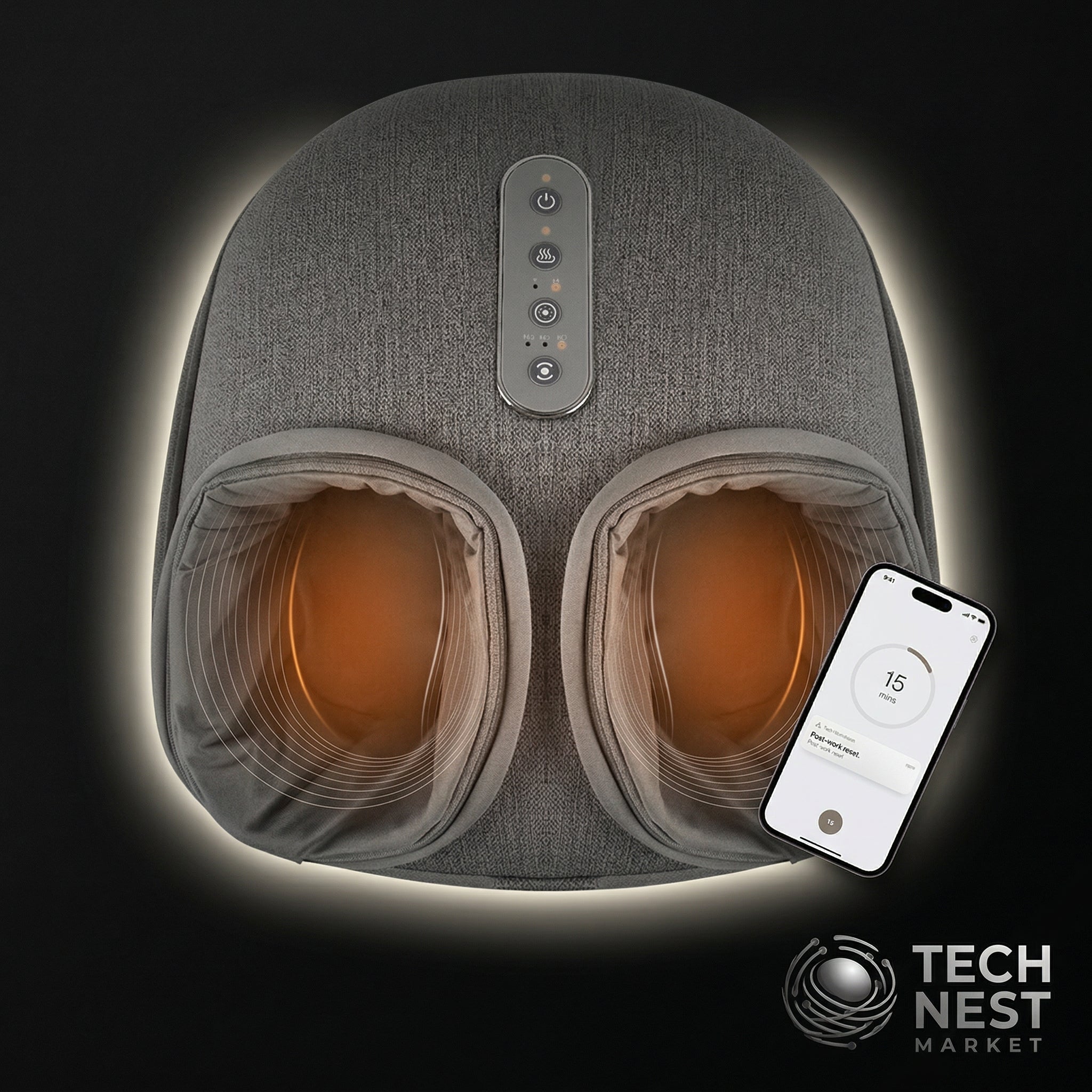 Foot Massager with Heating Therapy. Deep Kneading Roller for Pain Relief.