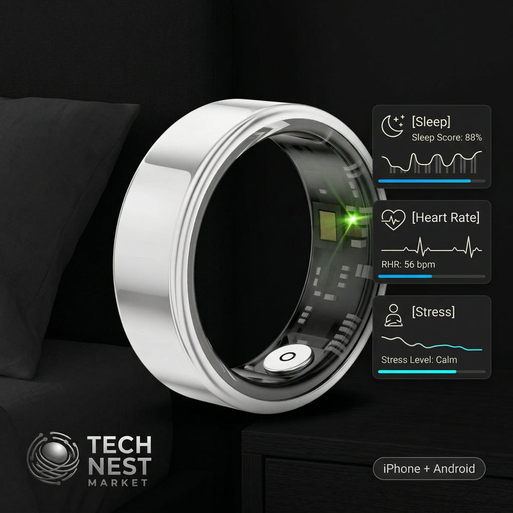 Smart ring, sleep tracking, motion monitoring, compatible with iPhone and Android, smart gift, suitable for women and men