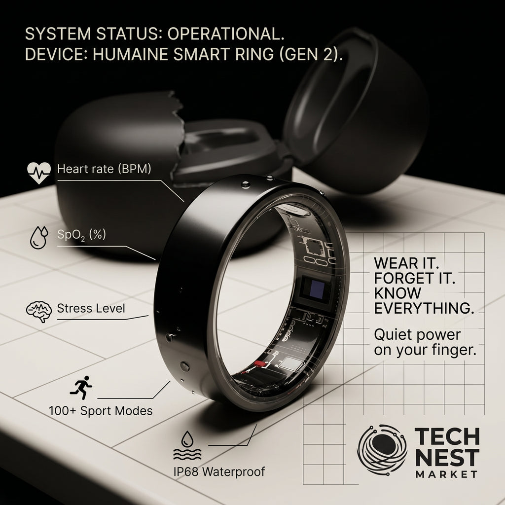 Smart Ring with Charging Case, for Men and Woman, Waterproof,  for Android / IOS.