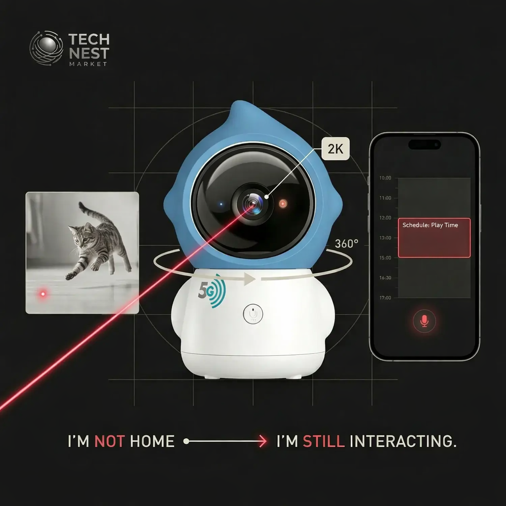 5GWiFi  Pet Camera with Laser light for Pets -  Full-Room View, 2-Way Audio