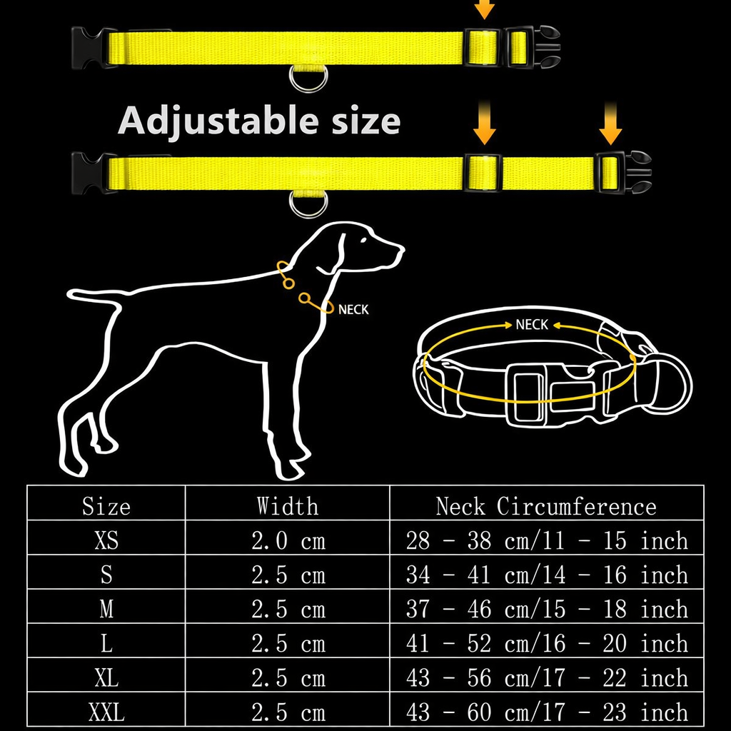 Dog Luminous Collar Cat Dogs  Night Led Glow