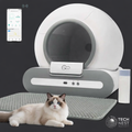 65L Self-Cleaning Cat Litter Box App Control, ONLY Supports 2.4G WiFi w/Litter Mat&Trash Bags, Fit for Tofu & Mixed Litter