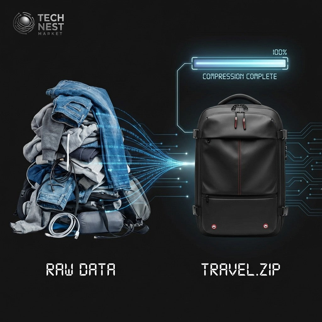 Travel Backpack Vacuum Compression 16 inch Laptop,  Large Capacity,  School Backpack,  Expanded